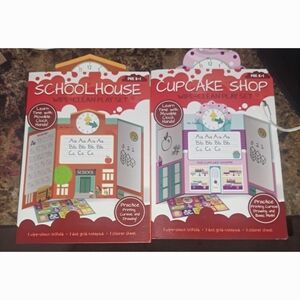 2pc Schoolhouse and Cupcake Shop Wipe-Clean Play Set Pre K-1